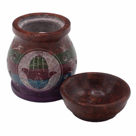 Hamsa Oil Burner Soapstone 10cm - SHAMTAM.COM