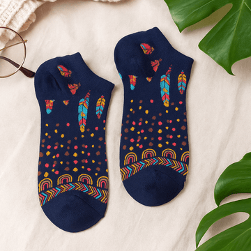Calcetines Cortos Plumas Indias M/L 7.5-11.5