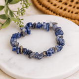 Sodalite Chip Stone Stretch Bracelet - SHAMTAM.COM