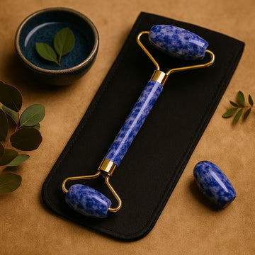 Sodalit ædelstens ansigtsrulle massager