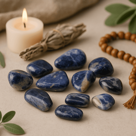 Sodalite Large Tumbled Stones, 24 Pieces - SHAMTAM.COM