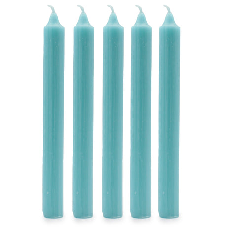 Solid Colour Dinner Candles - Rustic Aqua - Pack of 5 - SHAMTAM.COM