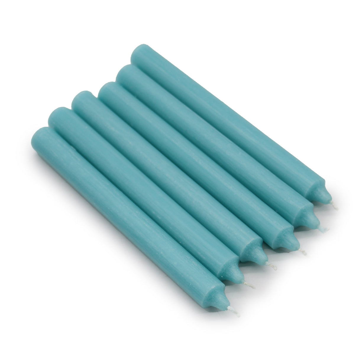 Solid Colour Dinner Candles - Rustic Aqua - Pack of 5 - SHAMTAM.COM