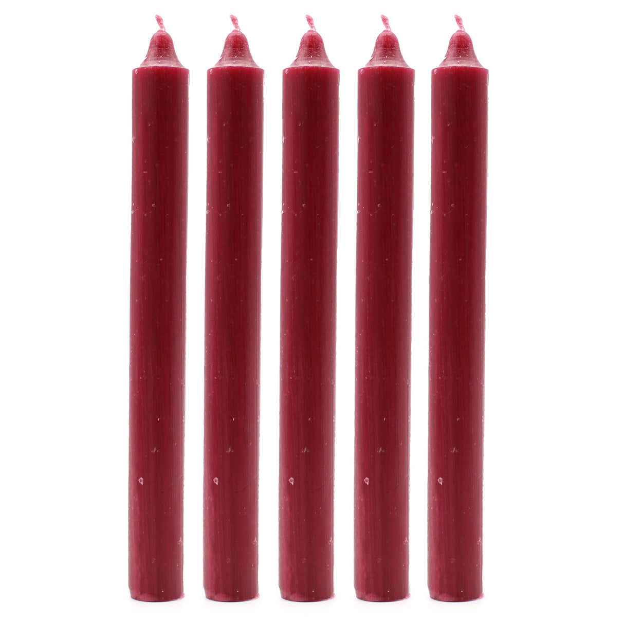 Solid Colour Dinner Candles - Rustic Burgandy - Pack of 5 - SHAMTAM.COM