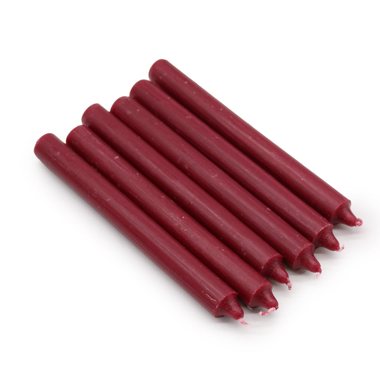 Solid Colour Dinner Candles - Rustic Burgandy - Pack of 5 - SHAMTAM.COM