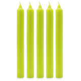 Solid Colour Dinner Candles - Rustic Lime Green - Pack of 5 - SHAMTAM.COM