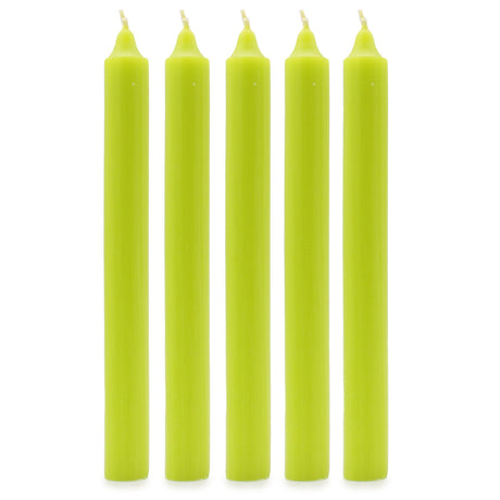 Solid Colour Dinner Candles - Rustic Lime Green - Pack of 5 - SHAMTAM.COM