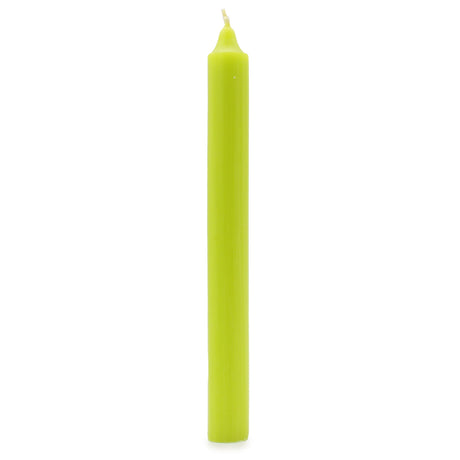 Solid Colour Dinner Candles - Rustic Lime Green - Pack of 5 - SHAMTAM.COM