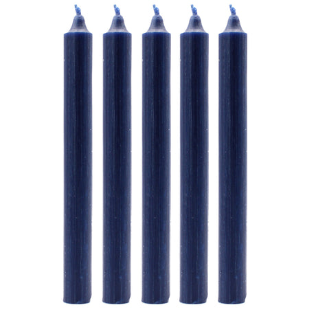 Solid Colour Dinner Candles - Rustic Navy - Pack of 5 - SHAMTAM.COM