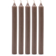 Solid Colour Dinner Candles - Rustic Taupe - Pack of 5 - SHAMTAM.COM