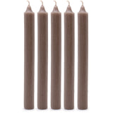 Solid Colour Dinner Candles - Rustic Taupe - Pack of 5 - SHAMTAM.COM