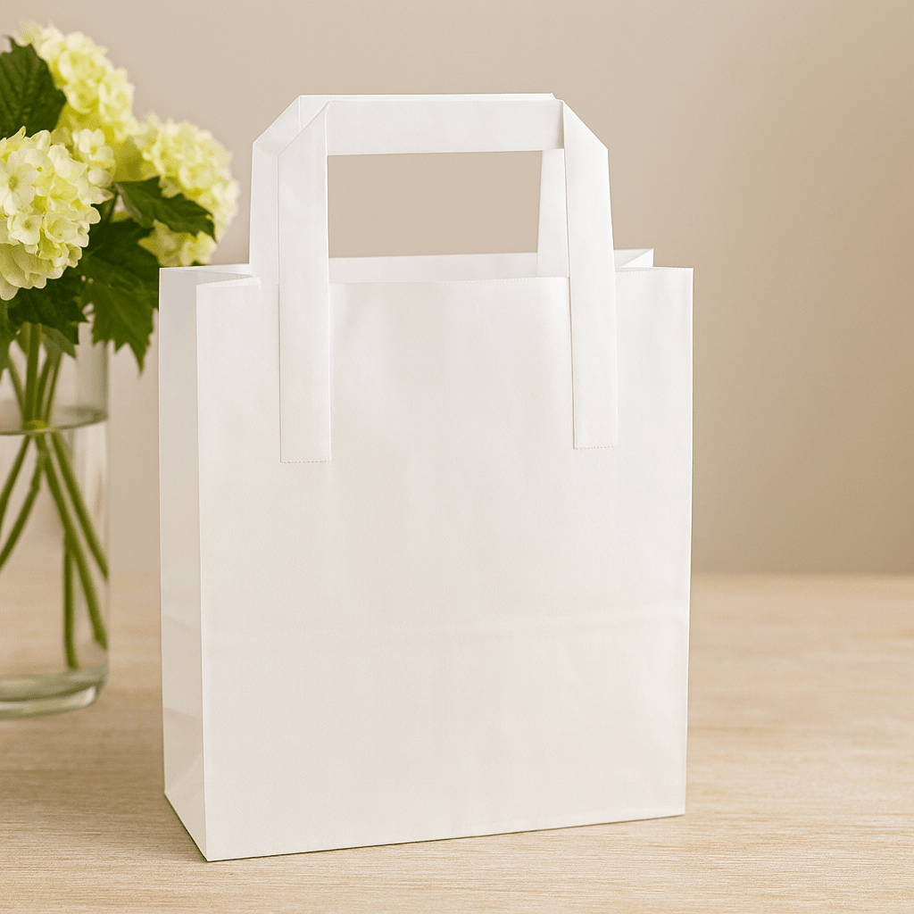 SOS White Carrier Bags 8x13x10 Inch, 250 Pack - SHAMTAM.COM