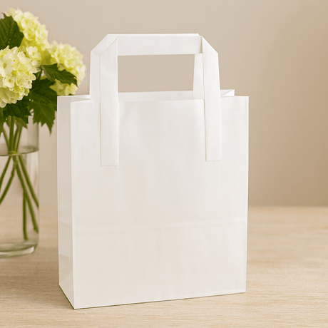 SOS White Carrier Bags 8x13x10 Inch, 250 Pack - SHAMTAM.COM