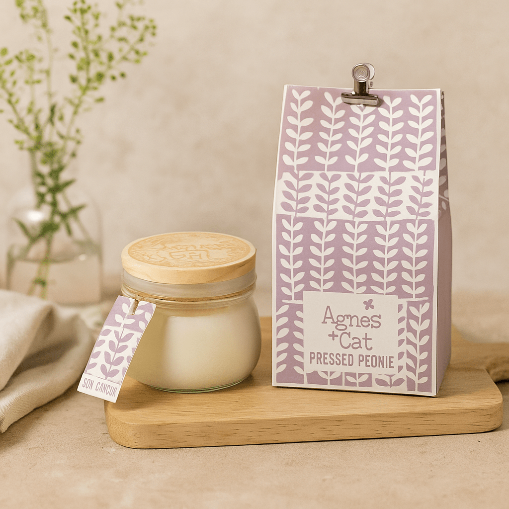 Soy Wax Candle Pressed Peony 180ml Kilner Jar - SHAMTAM.COM