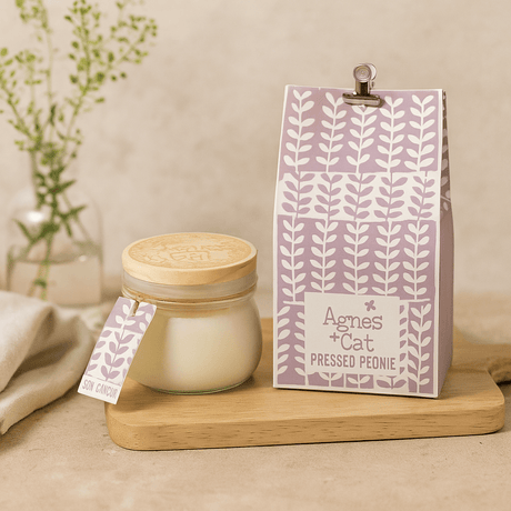 Soy Wax Candle Pressed Peony 180ml Kilner Jar - SHAMTAM.COM