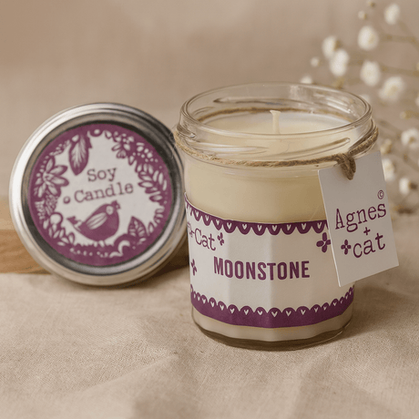 Soy Wax Jam Jar Candle 220ml, Moonstone - SHAMTAM.COM