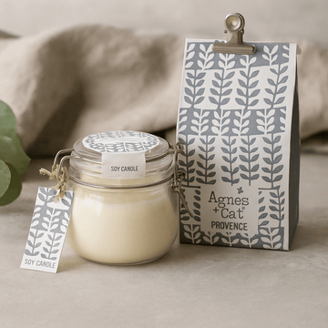 Candela di cera di soia in barattolo Kilner – Provenza 400ml