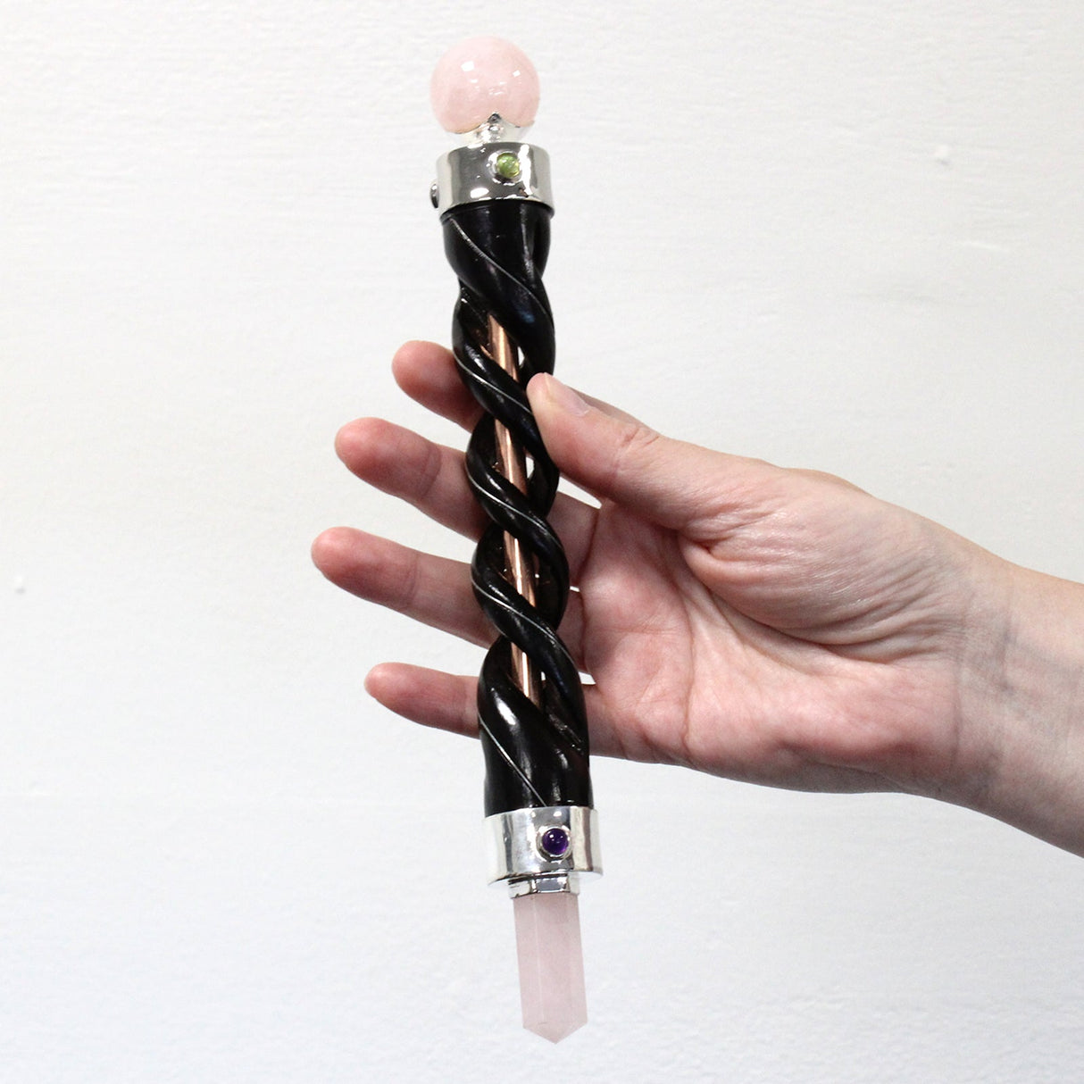 Healing Wand - Spiral Carving Copper Pipe Rock Quartz - SHAMTAM.COM