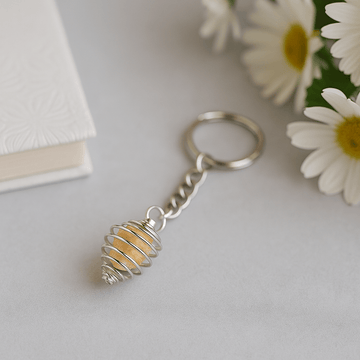 Spiral krystalbur nøgleringe, 12-pak