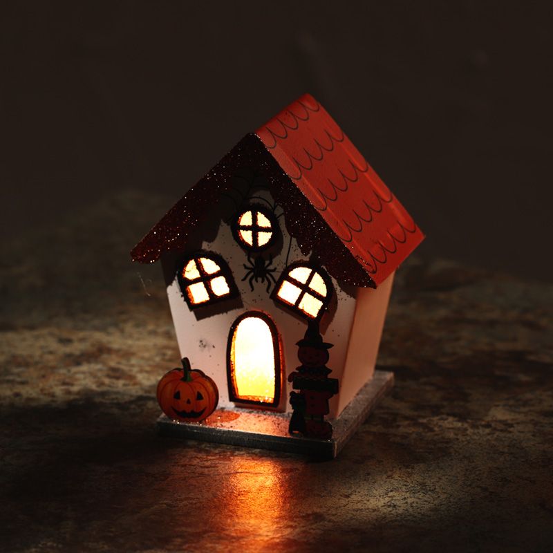 Spooky Spider Pumpkin House LED Halloween Decoration with Glitter and Lights - SHAMTAM.COM