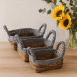 Square Banana Leaf Raffia Baskets Set of 3 - SHAMTAM.COM