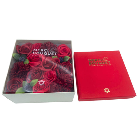 Soap Flowers Square Box - Classic Red Roses - SHAMTAM.COM