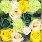 Soap Flowers Square Box - Spring Celibrations - Yellow & Greens - SHAMTAM.COM