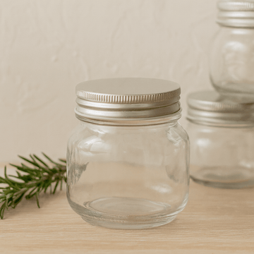 Firkantet glasskrukke med skrukork, 170ml