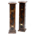 Square Incense Tower - Brass inlay - Mango Wood - SHAMTAM.COM