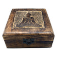 Square Wooden Keepsake Box 13x13x6cm - Buddha - SHAMTAM.COM