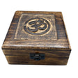 Square Wooden Keepsake Box 13x13x6cm - Om - SHAMTAM.COM