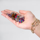 Steel Cased Pendant Teardrops - 12 Assorted Gemstone Chips & Shells (12 pcs) - SHAMTAM.COM