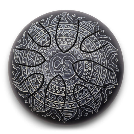 16cm Hapi Drum Om Mandala Engraved Handpan - Decorative Tongue Drum with Mallets for Melodic and Rhythmic Sounds - SHAMTAM.COM