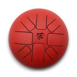 Med Hapi Drum Om Red - 22x16cm Steel Tongue Drum with Mallets - Textured Surface & Circular Tongue Design - SHAMTAM.COM