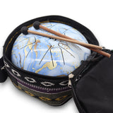 Med Hapi Drum Blue Sky 22x18cm - Light Blue Tongue Drum with Gold Accents and Carrying Case - SHAMTAM.COM