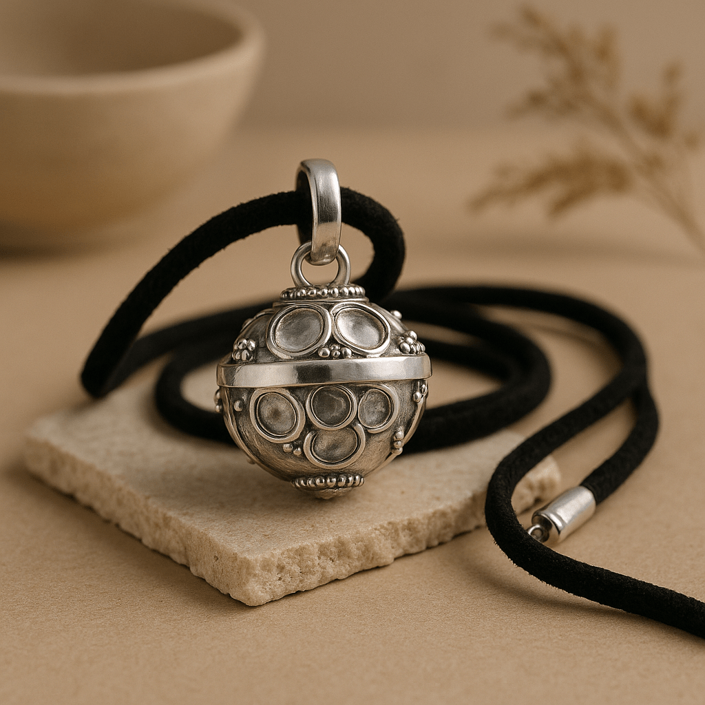 Sterling Silver Angel Bell Necklace Grace 12mm - SHAMTAM.COM