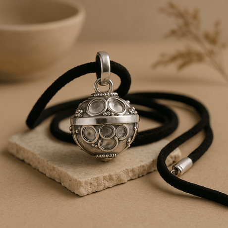 Sterling Silver Angel Bell Necklace Grace 12mm - SHAMTAM.COM