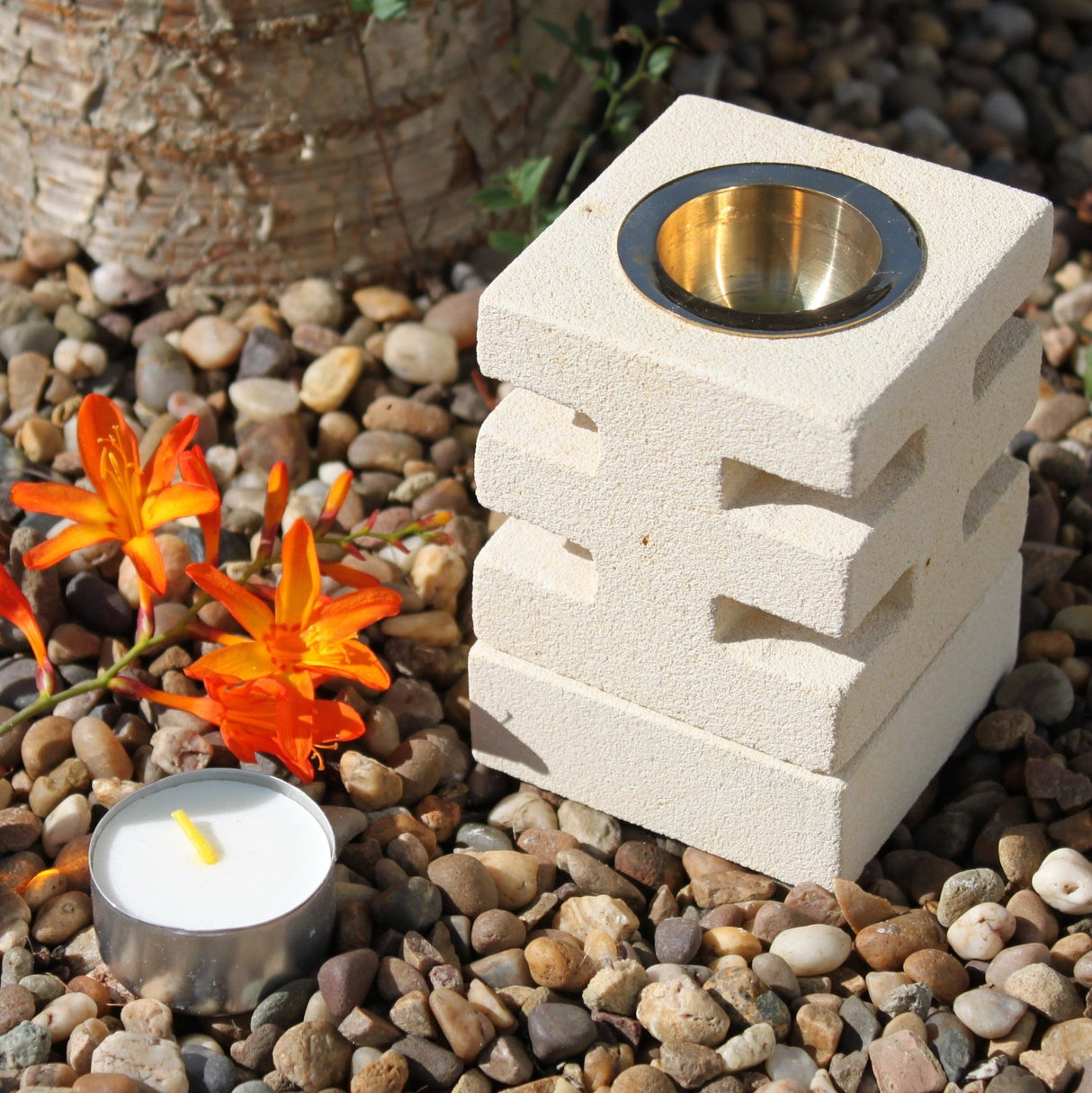 Stone Oil Burner - Abstract Cuts - SHAMTAM.COM