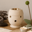 Stone Oil Burner Hand Carved Indonesian Sandstone - SHAMTAM.COM