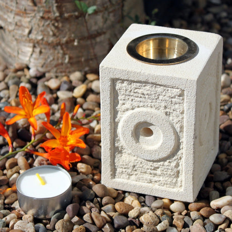 Stone Oil Burner - Square Moorish - SHAMTAM.COM