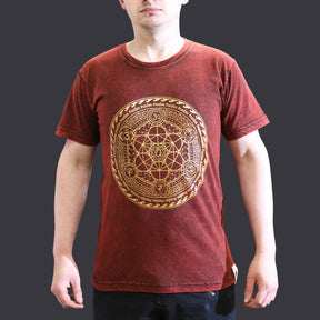 Small Stone Washed T-Shirt - Chakra - Maroon - SHAMTAM.COM