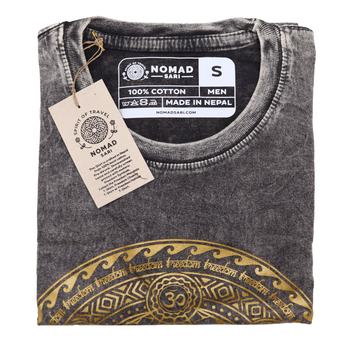 Small Stone Washed T-Shirt - Chakra - Dark Grey - SHAMTAM.COM