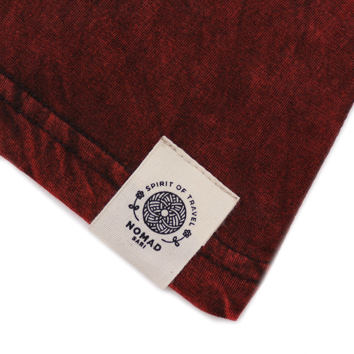 Large Stone Washed T-Shirt - Mandala - Maroon - SHAMTAM.COM