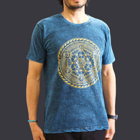 Medium Stone Washed T-Shirt - Chakra - Blue - SHAMTAM.COM