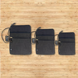 Stonewash Charcoal Tablet Pouch - Slim, Portable, and Stylish Cotton Organizer with Quick Access Design and Extra Side Pocket - SHAMTAM.COM