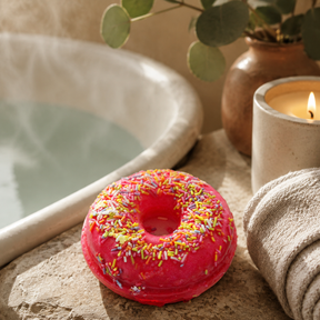 Donuty do kąpieli o zapachu truskawki i banana