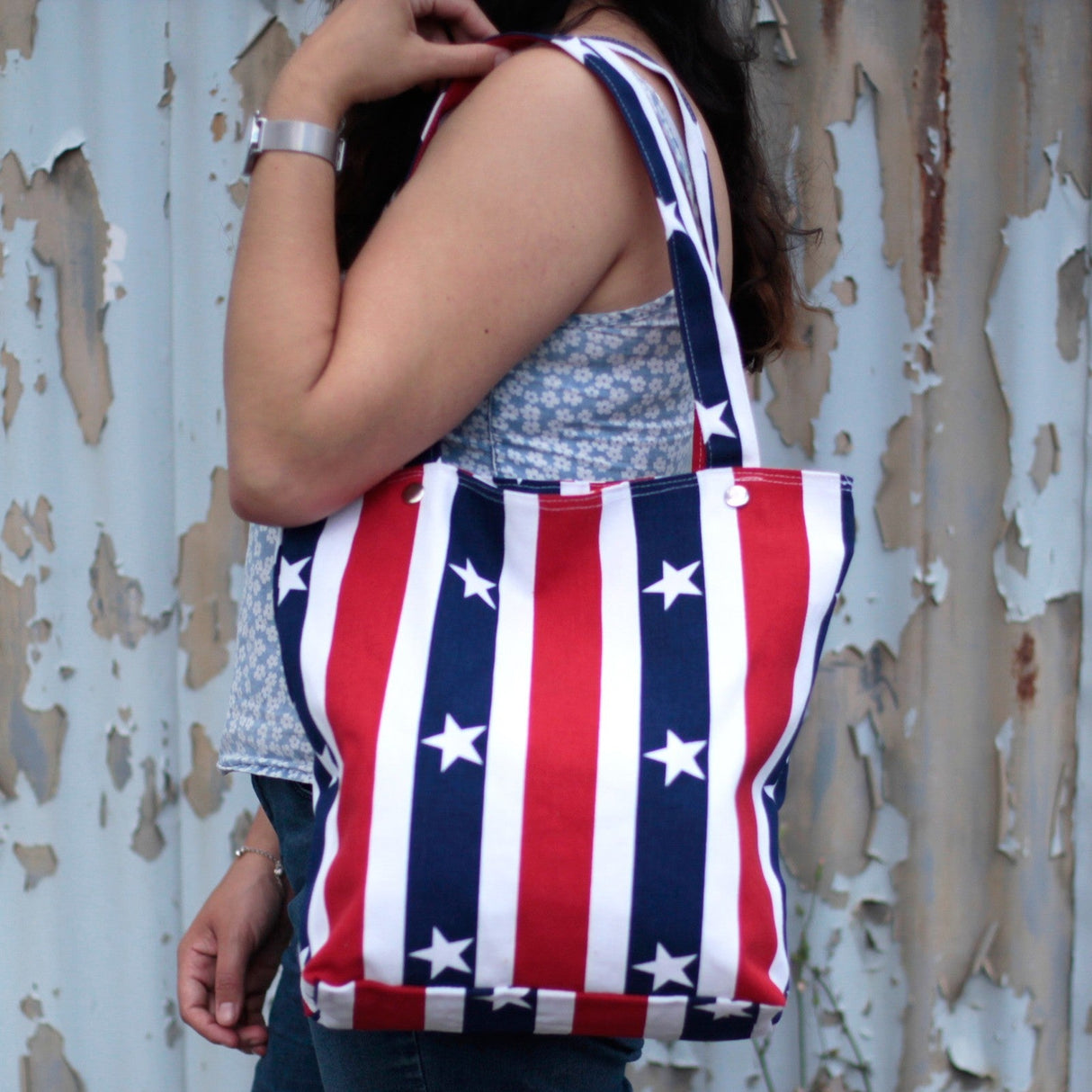 Strong Canvas Bags - Red White & Blue - SHAMTAM.COM