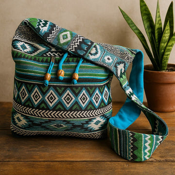 Bolsa de estudiante jacquard teal