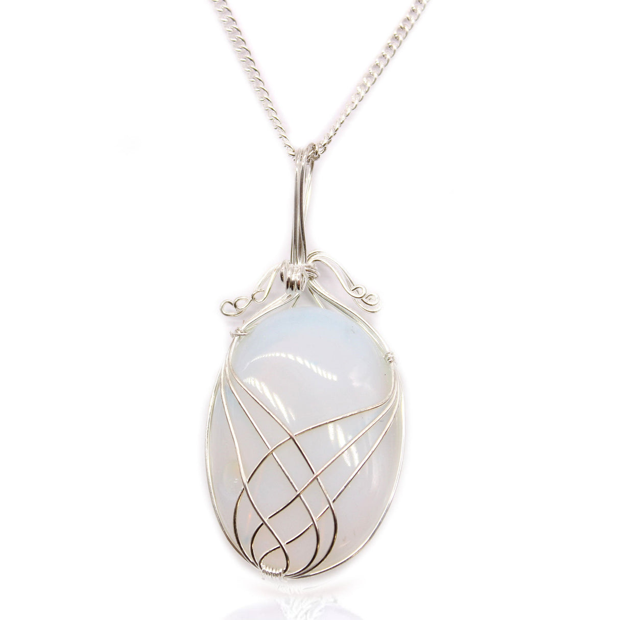 Opalite Necklace Swirl Wrapped Gemstone - SHAMTAM.COM