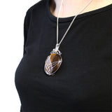 Tiger Eye Necklace Swirl Wrapped Gemstone - SHAMTAM.COM